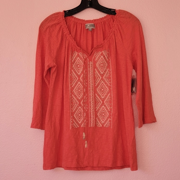 JM Collection 3/4 Sleeve Blouse/ S. - Picture 1 of 9